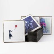 banksy inspired coaster set: protect your furniture in style logo
