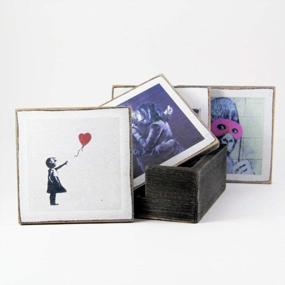 img 4 attached to Banksy Inspired Coaster Set: Protect Your Furniture In Style