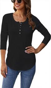 img 3 attached to Cozy Ribbed Knit Henley Shirt For Women - Slim Fit Button-Up Top With Long Sleeves Ideal For Casual Wear And Thermal Layering