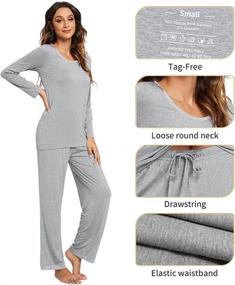img 1 attached to Soft Bamboo Pajama Set For Women With Long Sleeves And Comfy Lounge Pants - HXG Sleepwear In Sizes S-4X