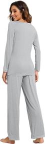img 3 attached to Soft Bamboo Pajama Set For Women With Long Sleeves And Comfy Lounge Pants - HXG Sleepwear In Sizes S-4X