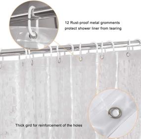 img 1 attached to WELTRXE Heavy Duty EVA Shower Curtain Liner With Magnets 72X72 Inches - Waterproof 3D Water Cube Clear Bathroom Shower Curtains, No Chemical Smell, No Odors, Includes 12 Hooks