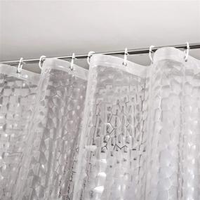img 4 attached to WELTRXE Heavy Duty EVA Shower Curtain Liner With Magnets 72X72 Inches - Waterproof 3D Water Cube Clear Bathroom Shower Curtains, No Chemical Smell, No Odors, Includes 12 Hooks