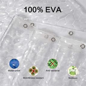 img 2 attached to WELTRXE Heavy Duty EVA Shower Curtain Liner With Magnets 72X72 Inches - Waterproof 3D Water Cube Clear Bathroom Shower Curtains, No Chemical Smell, No Odors, Includes 12 Hooks