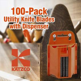 img 1 attached to Contractor-Grade Steel Utility Knife Dispenser With 100 Replacement Blades - Perfect For Utility Knives, Scrapers, And Trimmers