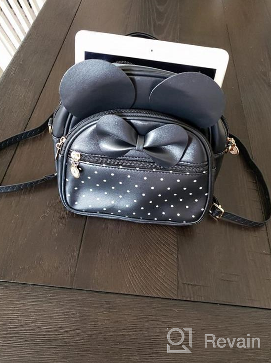 img 1 attached to Stylish And Cute Girls' Polka Dot Mini Backpack: A Convertible Shoulder Bag Purse For Women review by Sam Bell