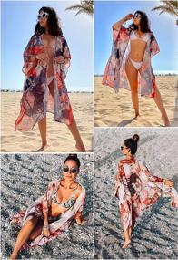 img 1 attached to GOSOPIN Women'S Floral Print Kimono Cardigan For Beach & Swimwear: A Fashionable And Comfortable Summer Essential