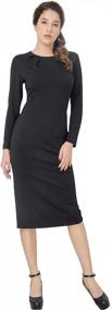 img 1 attached to 👗 Square Neck Sheath Midi Dress for Women's Work Office Business by Marycrafts