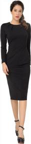 img 2 attached to 👗 Square Neck Sheath Midi Dress for Women's Work Office Business by Marycrafts