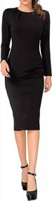 img 4 attached to 👗 Square Neck Sheath Midi Dress for Women's Work Office Business by Marycrafts