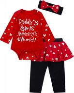 daddy's girl romper with floral pants: adorable baby and toddler girl clothes set logo