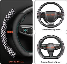 img 2 attached to XCBYT Cute Steering Wheel Cover - Black And White Boho Steering Wheel Cover Safe And Non Slip Car Accessory Universal Fit 14