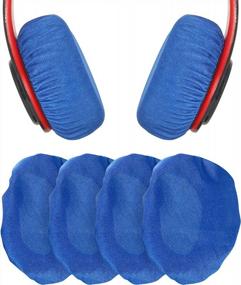 img 4 attached to Headphone Covers, PChero 2 Pairs Washable Flex Headset Earpad Cloth Cover For Gym Training Aviation Racing Gaming Wireless Wired Over The Ear Headphones (Fit 3.5" - 4.3", Blue Color)