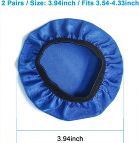 img 3 attached to Headphone Covers, PChero 2 Pairs Washable Flex Headset Earpad Cloth Cover For Gym Training Aviation Racing Gaming Wireless Wired Over The Ear Headphones (Fit 3.5" - 4.3", Blue Color)