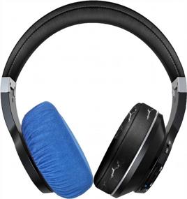 img 1 attached to Headphone Covers, PChero 2 Pairs Washable Flex Headset Earpad Cloth Cover For Gym Training Aviation Racing Gaming Wireless Wired Over The Ear Headphones (Fit 3.5" - 4.3", Blue Color)