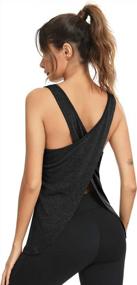 img 4 attached to Open Back Yoga Tank Top: Tie-Back Workout Shirt For Women - Activewear Shirts And Exercise Tops (1-3 Pack)