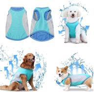 summer dog cooling vest - instant cooling t-shirts with evaporative microfiber, sun protection, and lightweight design for walking and running - high visibility outdoor activity jacket (l, blue) логотип