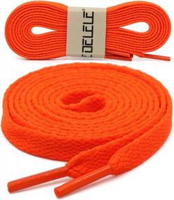 img 2 attached to 2 Pairs 5/16" Wide Flat Shoelaces - Perfect For Athletic Running Sneakers & Boots!