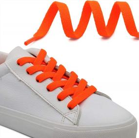img 1 attached to 2 Pairs 5/16" Wide Flat Shoelaces - Perfect For Athletic Running Sneakers & Boots!