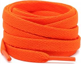 img 4 attached to 2 Pairs 5/16" Wide Flat Shoelaces - Perfect For Athletic Running Sneakers & Boots!