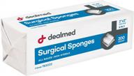 dealmed surgical sponges – 200 count, 8-ply, 2" x 2" surgical gauze pads, one package, highly absorbent gauze sponges, wound care product for first aid kit and medical facilities логотип