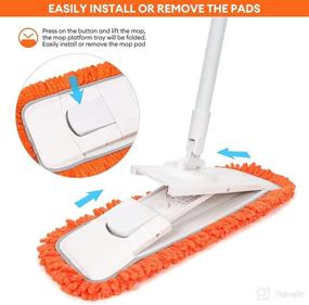 img 3 attached to Upgrade Your Floor Cleaning with Lalafancy's 2-in-1 Dry Wet Mop, Height Adjustable 🧹 Handle and 2 Microfiber Pad Refills for Tile, Hardwood, Laminate, and Pine Board Surfaces