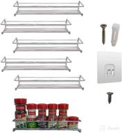 6 pack wall mount spice rack organizer for cabinet – spice shelf, seasoning organizer, pantry door organizer, spice storage – 12 x 3 x 3 inches – premium present brand logo