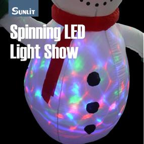 img 2 attached to 6Ft Kaleidoscope Lightshow Colorful Lights Snowman Christmas Inflatable Lighted Yard Decoration With Blower And Adaptor For Indoor Porch Outdoor