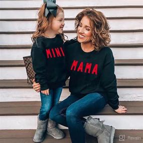 img 3 attached to 👩 Matching Sweatshirt for Women, Baby and Family - Mama Mini Print Sweater Pullover Top for Mommy and Me, Fall Winter Clothes