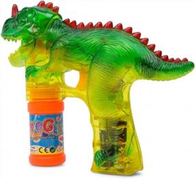 img 1 attached to Kidsthrill T-Rex Dinosaur Bubble Shooter Gun With Sounds, Music, And 2 Bottles Of Solution - Assorted Colors