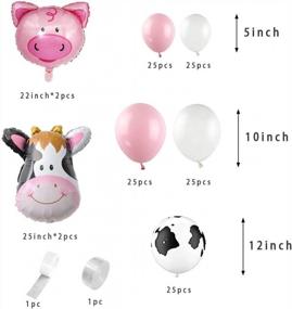 img 3 attached to Набор из 131 шт., арка из воздушных шаров с розовым принтом коровы и воздушный шар из фольги свиньи для украшения и принадлежностей для дня рождения сельскохозяйственных животных - Kicpot Cute Cow Balloons Set