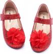 cute flower girl mary jane shoes - adamumu lace flore ballet flats for toddlers perfect for weeding, walking, and jumping logo