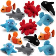 24-pack of adorable 3" mini plush sea animals for kids - perfect for playtime and learning! logo