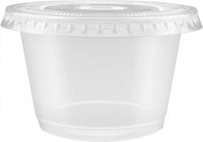 img 2 attached to 150-Pack Of 4-Oz Clear Plastic Jello Shot Cups Small Snack Containers With Lids –Small Shot Cups – Compact Food Storage Togo Sauce Containers With Lid For Portion Control, Sauces, Spices, Liquid, Dips