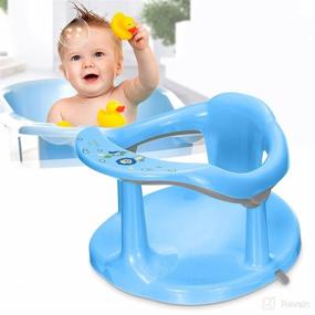 img 4 attached to Portable Baby Bath Seat: Convenient 🛁 Toddler Bathtub Support for 6-18 Months, Newborns-Blue