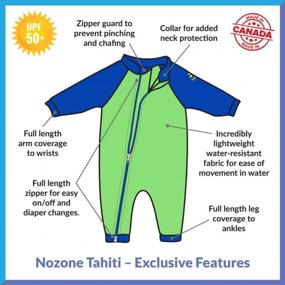 img 2 attached to Full Zip Baby Swimsuit With UPF 50+ Sun Protection In Various Colors - Nozone Tahiti