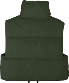 img 3 attached to Women'S Zip Up Bubble Vest With Stand Collar And Sleeveless Design - Padded Cropped Puffer Style By Flygo