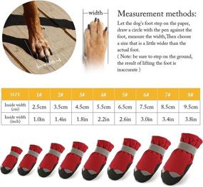 img 2 attached to 🐾 AOKOWN Dog Boots - Waterproof Pet Shoes for Hot Pavement - Anti-Slip Paw Protector - Reflective Straps - 4PCS (Red, Size 6)