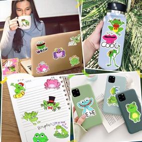 img 3 attached to Cute And Waterproof Frog Stickers For Kids And Teens: 50 Piece Pack