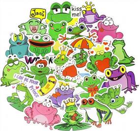 img 4 attached to Cute And Waterproof Frog Stickers For Kids And Teens: 50 Piece Pack