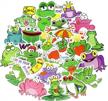 cute and waterproof frog stickers for kids and teens: 50 piece pack logo