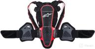 🏍️ alpinestars nucleon kr-3 motorcycle back protector - smoke black/red, large: advanced safety gear for men logo