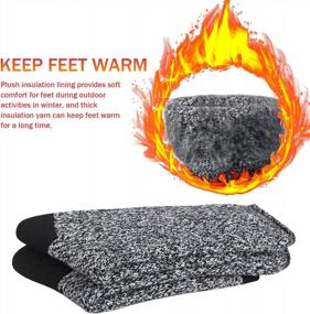 img 2 attached to Men's Insulated Thermal Socks - Thick Heated Winter Warm Socks for Cold Weather