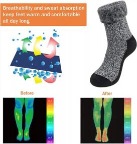 img 1 attached to Men's Insulated Thermal Socks - Thick Heated Winter Warm Socks for Cold Weather