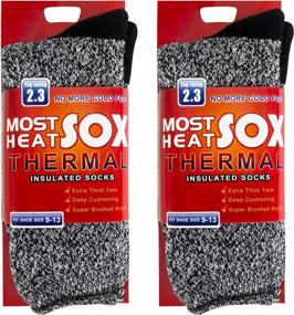img 4 attached to Men's Insulated Thermal Socks - Thick Heated Winter Warm Socks for Cold Weather