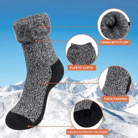 img 3 attached to Men's Insulated Thermal Socks - Thick Heated Winter Warm Socks for Cold Weather