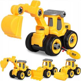 img 4 attached to STEM Construction Engineering Toys Set - DIY Take Apart Car And Truck Sandbox Toys For Toddlers Ages 3-6, Perfect Birthday Gifts For Boys 2-6 Years Old