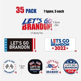 img 3 attached to 🚀 Titikula Let's Go Brandon Sticker 3x3 Funny FJB Replacement 35pcs Waterproof Decal for Computer, Car, Windows, Bumper, Motorboat, Laptop, Helmet - Bright Colors, Titikula002