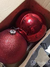 img 5 attached to Небьющиеся синие рождественские украшения для украшения елки - набор из 4 гигантских шариков ртути