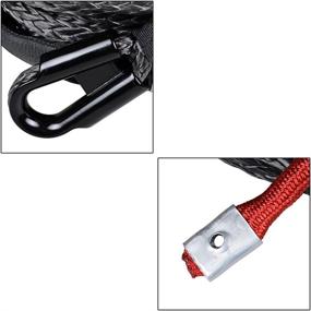 img 3 attached to 🚜 Astra Depot 92ft x 1/2" UHMWPE SK75 Black Synthetic Winch Rope Cable 22,000lbs - Ultimate Strength, Durability, and Safety for Your ATV, UTV, Truck, Boat - Includes Protective Sleeve and Yellow Clevis Slip Hook